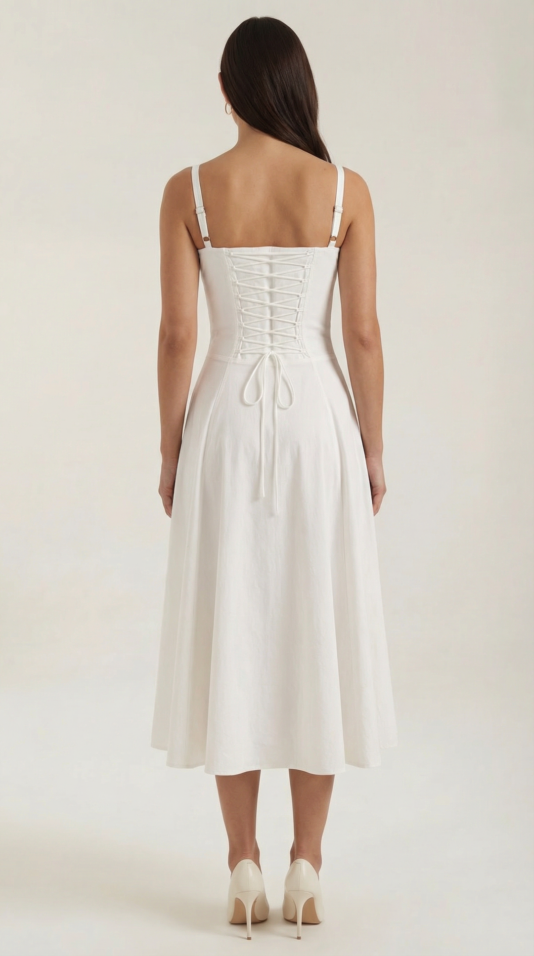 Jade Lace Up Midi Dress