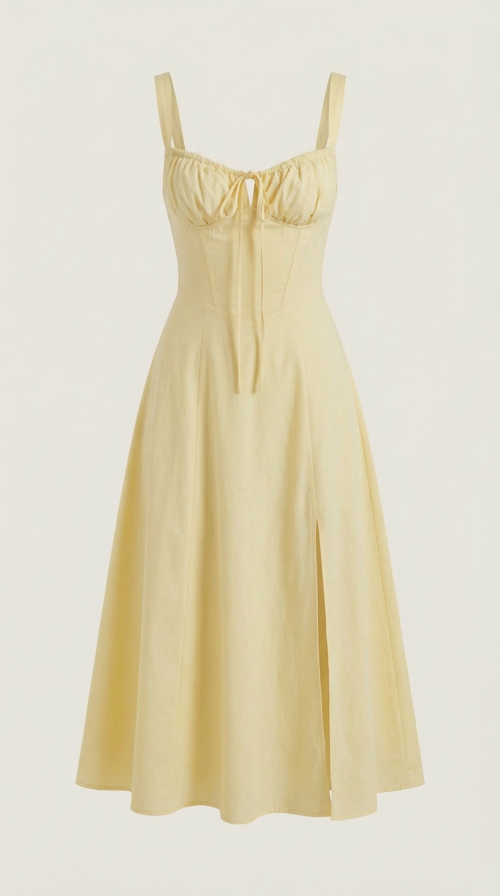 Jade Lace Up Midi Dress