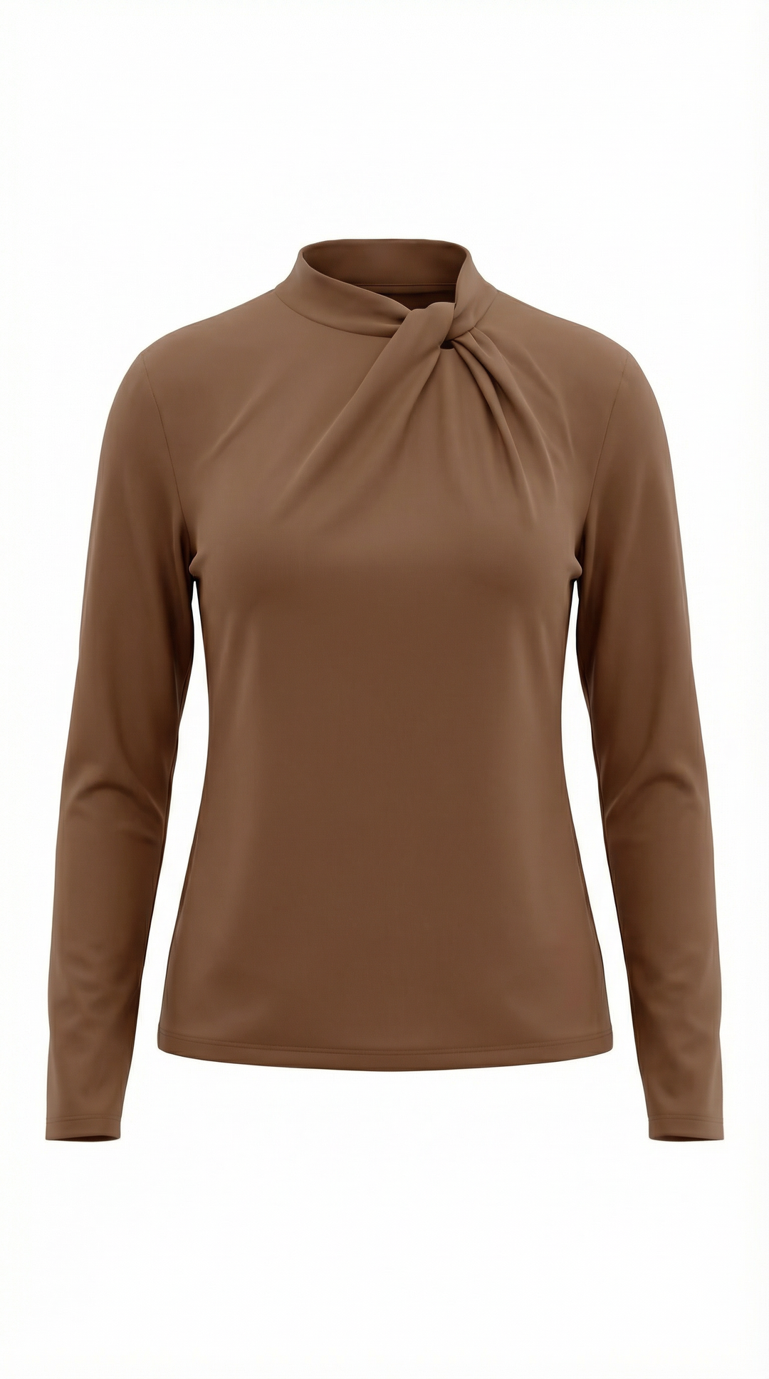 Jamie Knotted Mock Neck Blouse