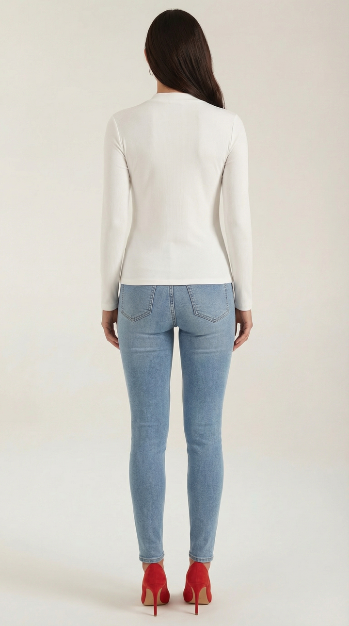 Jamie Knotted Mock Neck Blouse