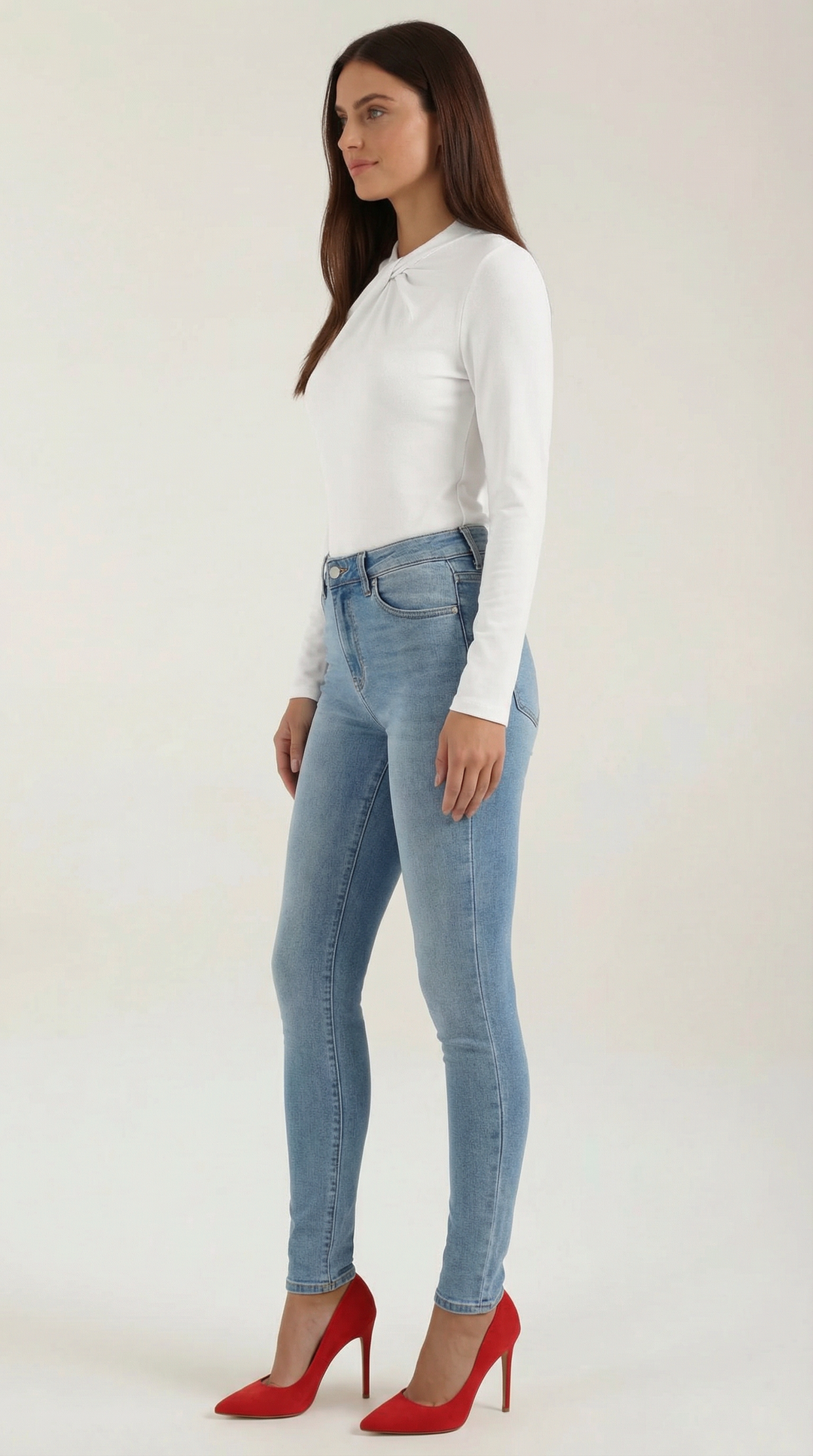 Jamie Knotted Mock Neck Blouse