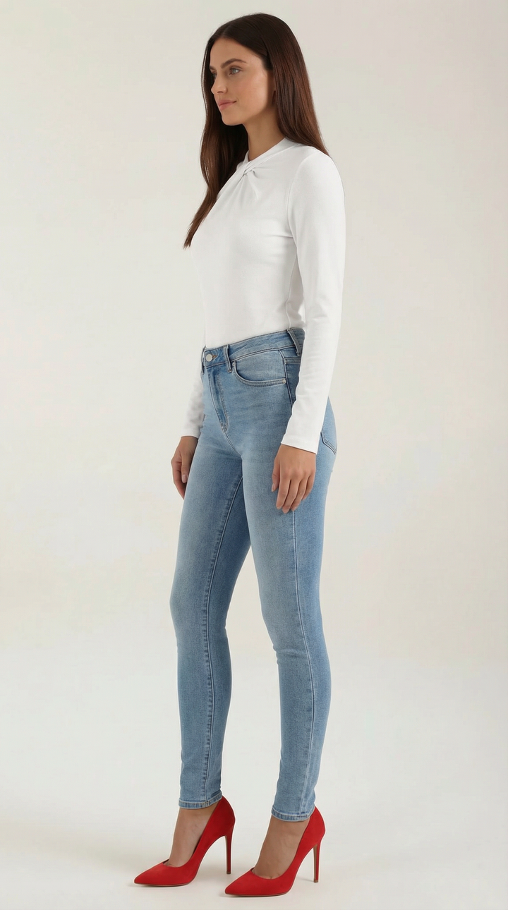 Jamie Knotted Mock Neck Blouse