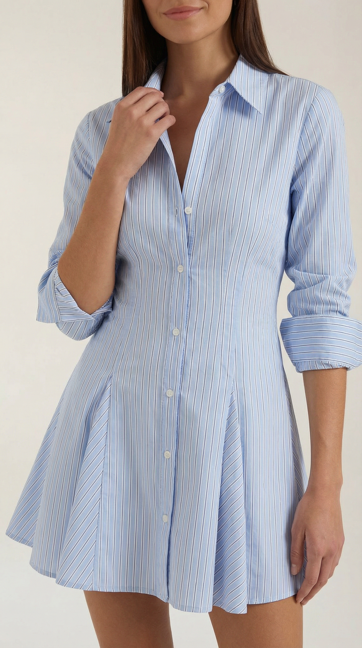 Jeanette Striped Shirt Mini Dress