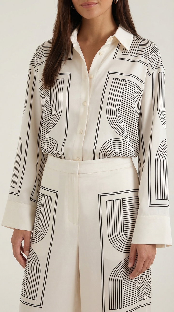 Judy Graphic Print Collared Shirt