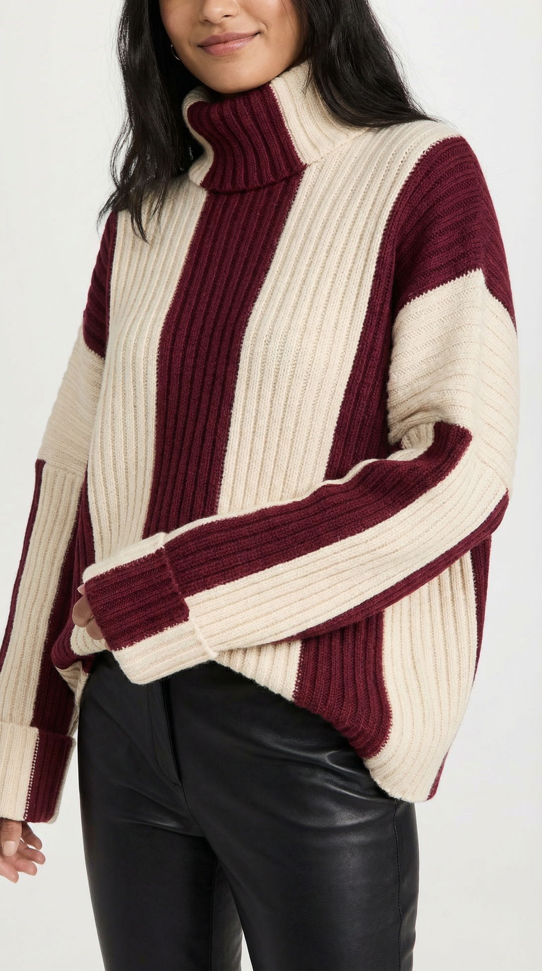 June Oversized Stripe Roll Neck Sweater