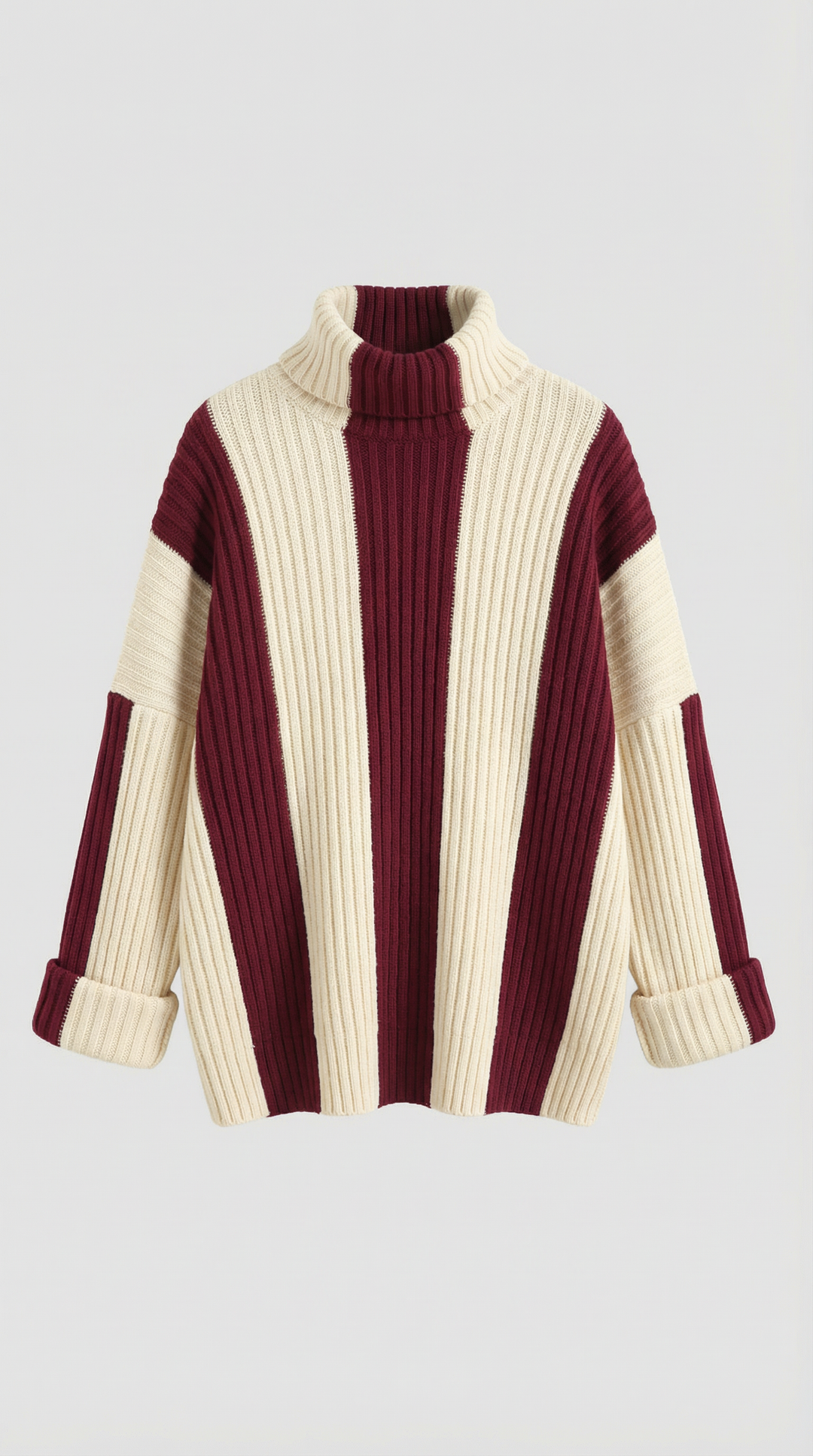 June Oversized Stripe Roll Neck Sweater