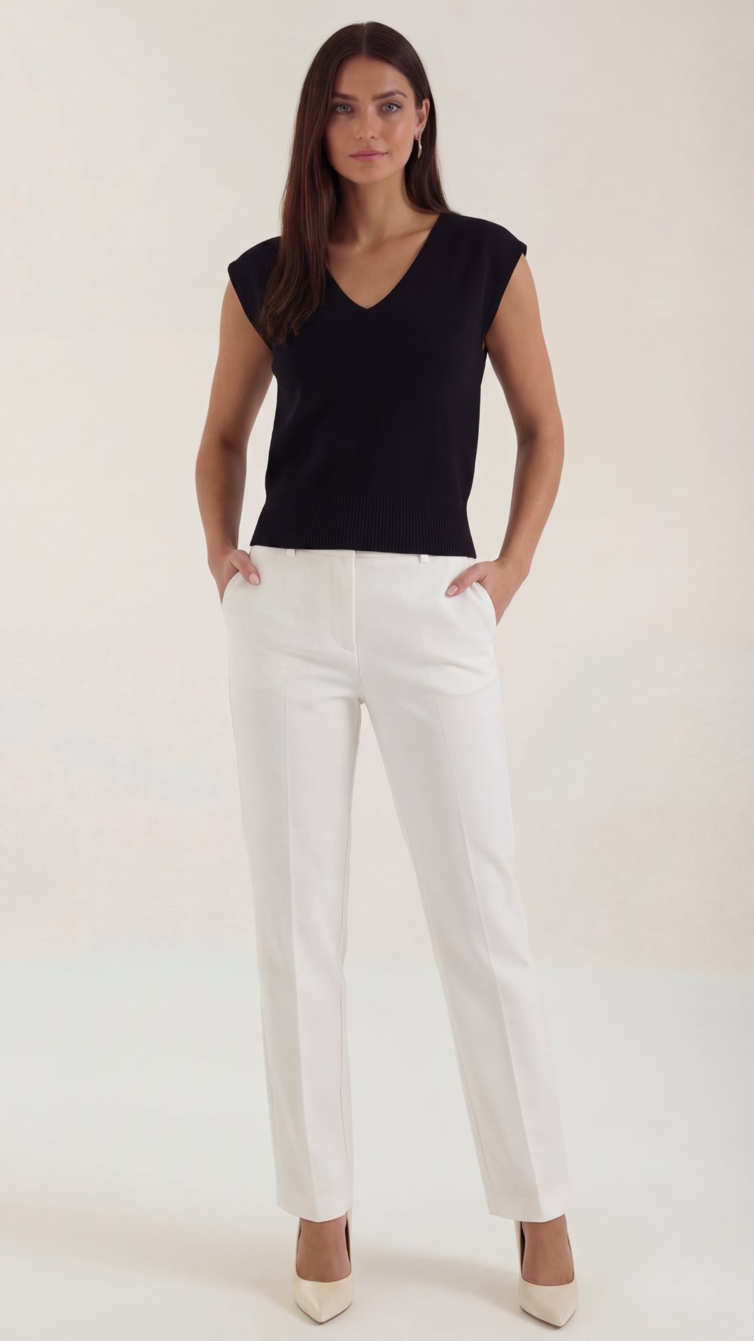 Kim Ribbed V-Neck Top