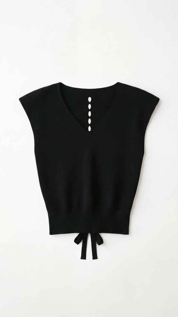 Kim Ribbed V-Neck Top