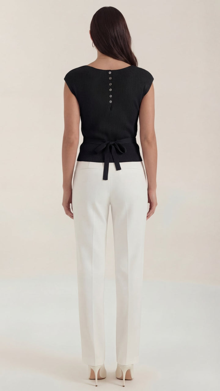 Kim Ribbed V-Neck Top