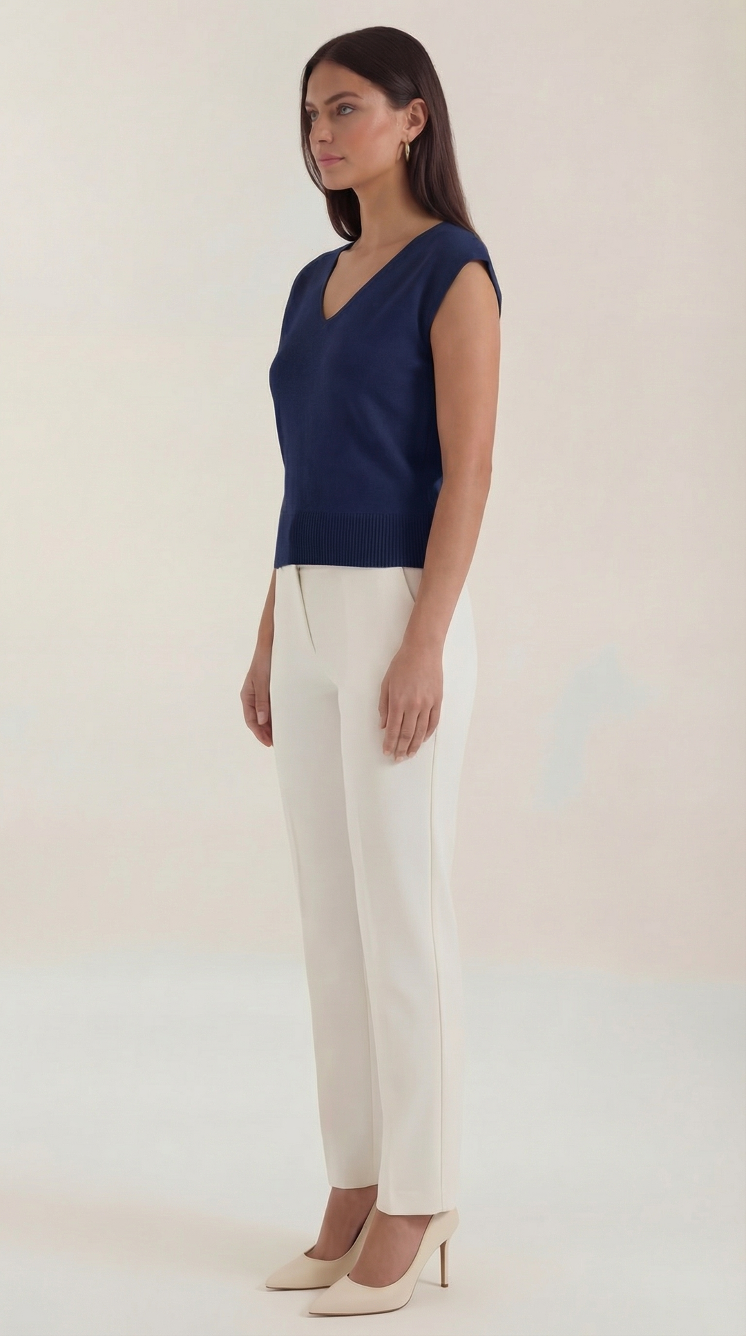 Kim Ribbed V-Neck Top