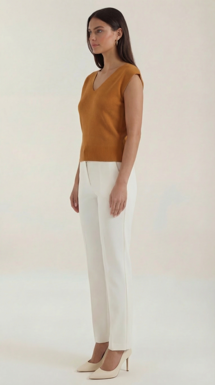 Kim Ribbed V-Neck Top