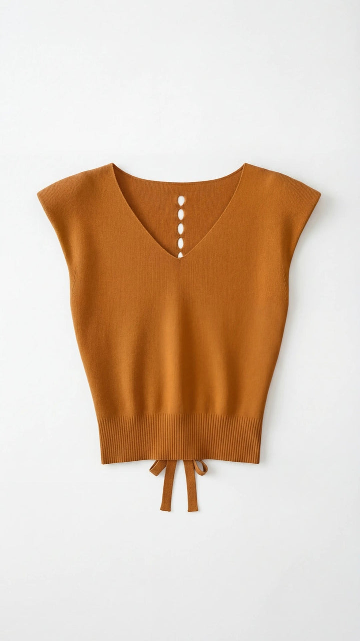 Kim Ribbed V-Neck Top