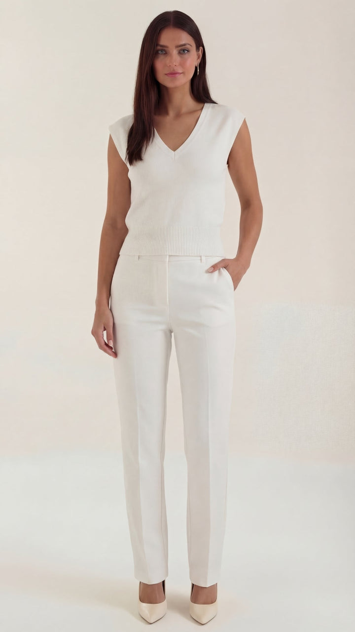 Kim Ribbed V-Neck Top