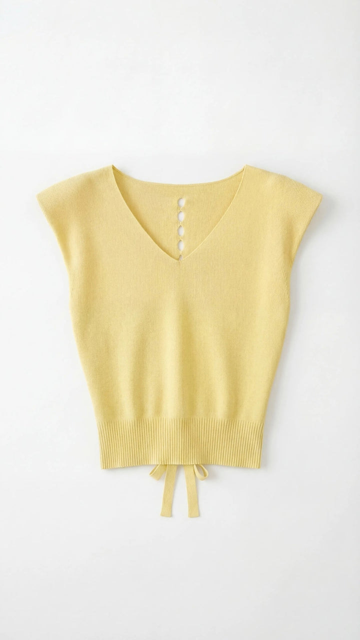 Kim Ribbed V-Neck Top