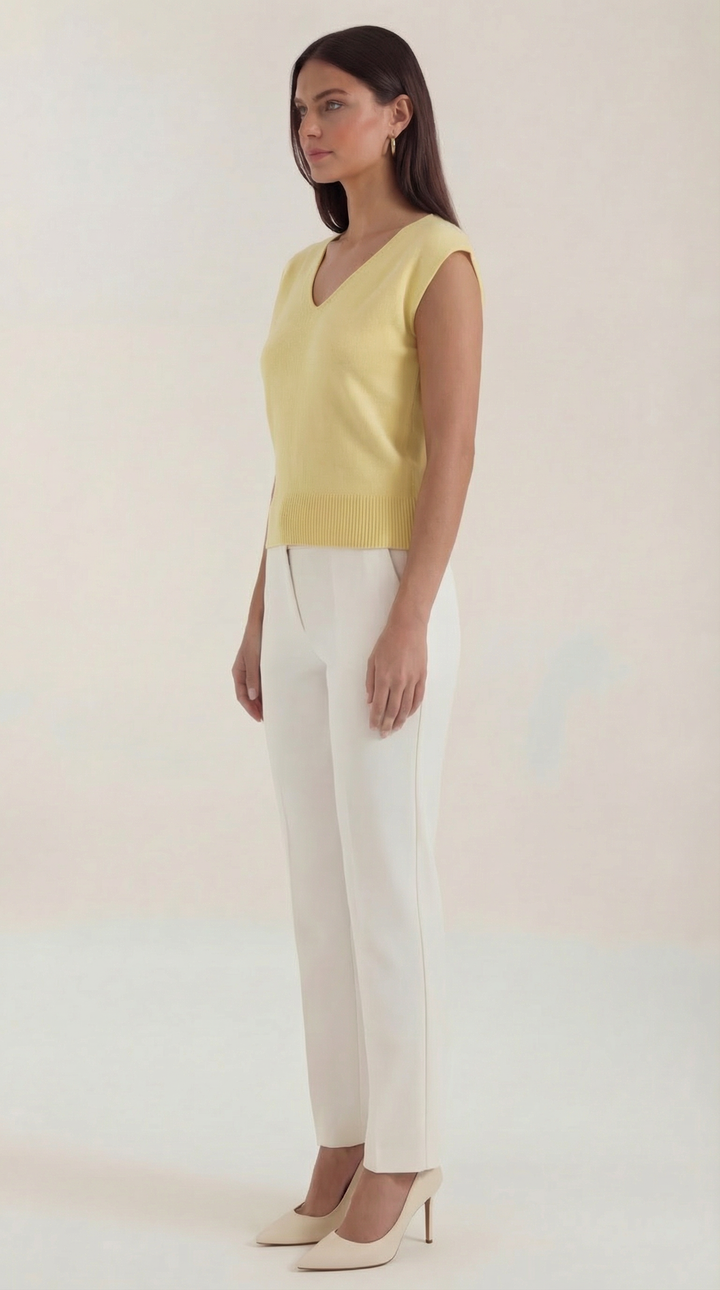 Kim Ribbed V-Neck Top