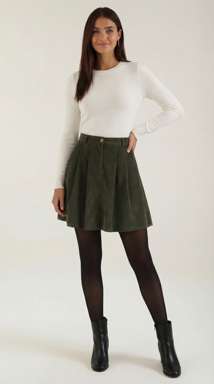 Lauren Pleated A-Line Skirt