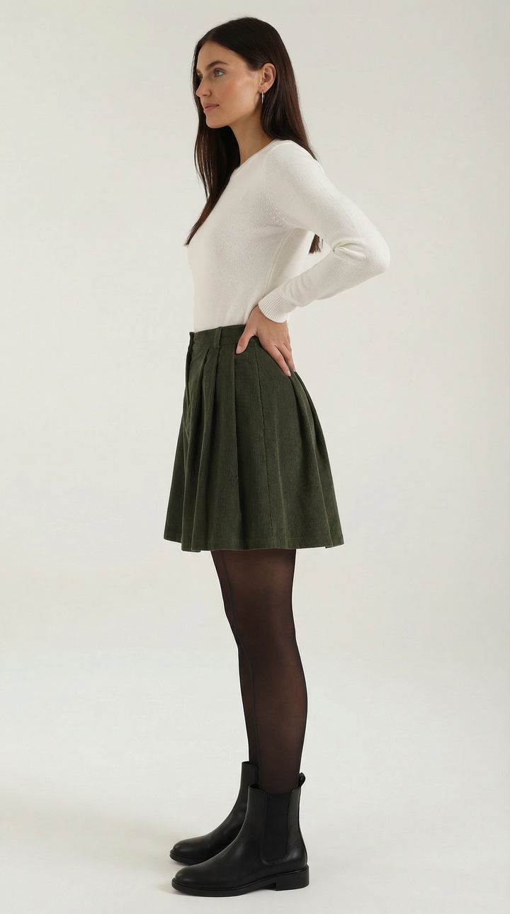 Lauren Pleated A-Line Skirt