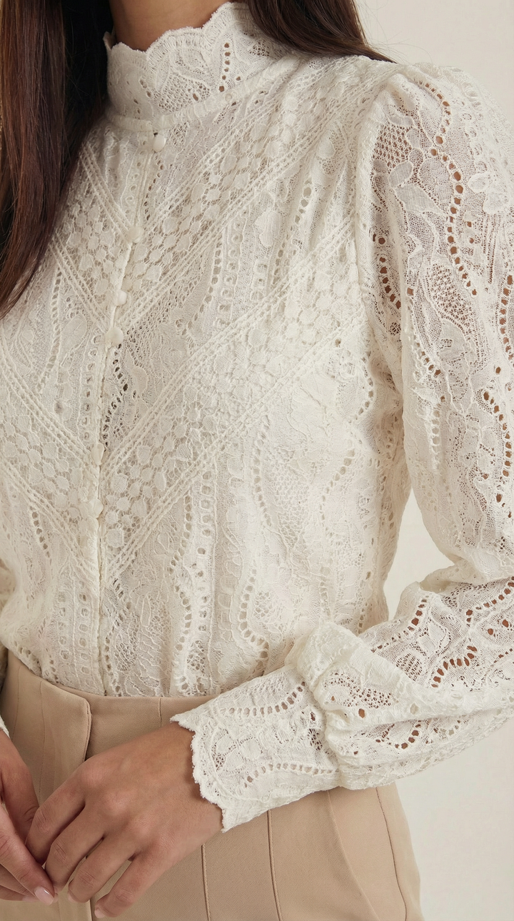 Loretta Textured Long Sleeve Blouse