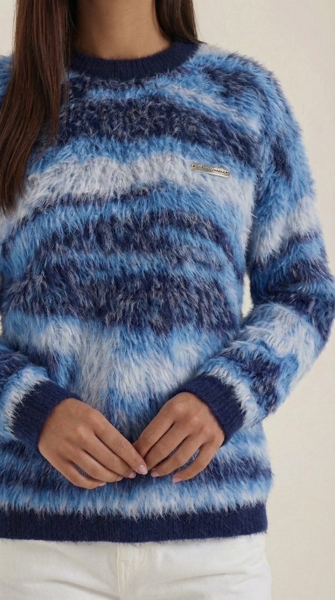 Melanie Long Sleeve Patterned Sweater