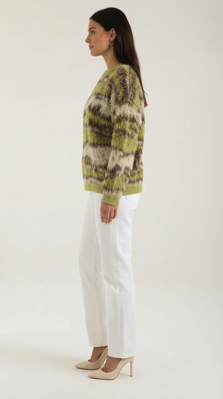 Melanie Long Sleeve Patterned Sweater