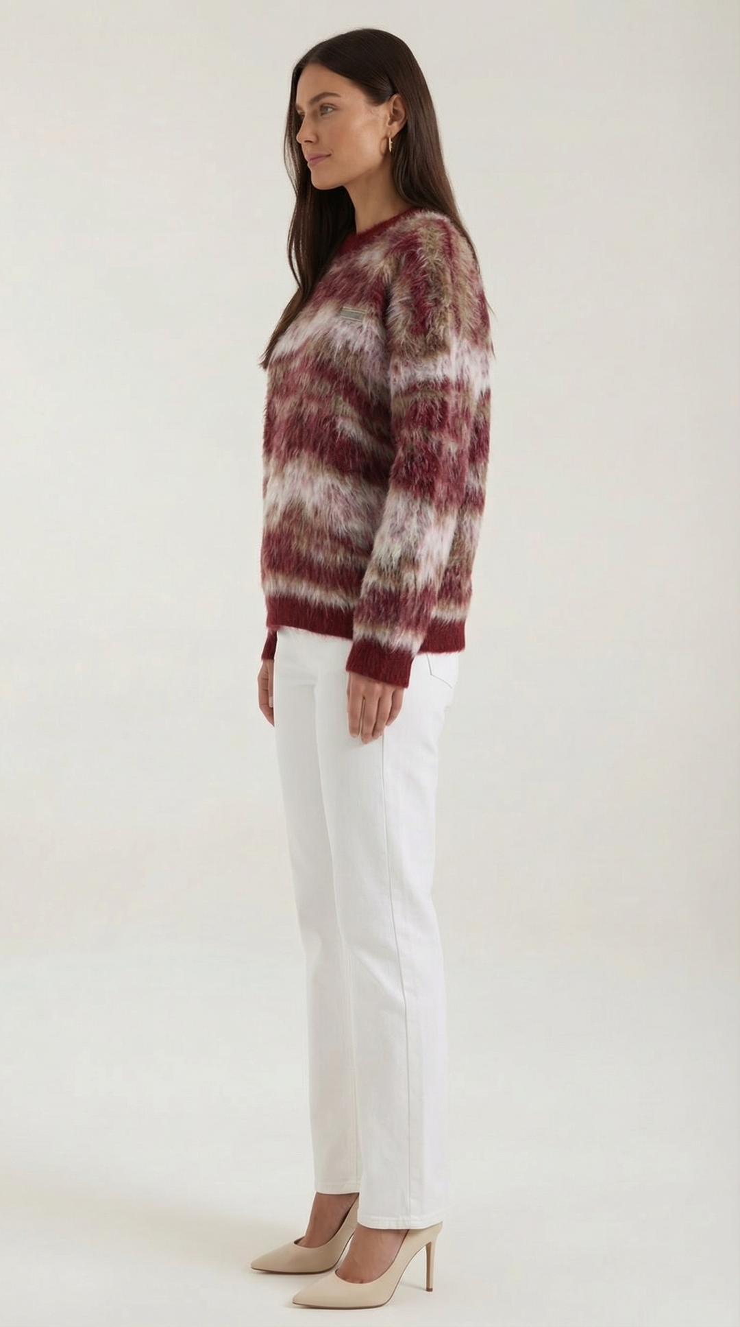 Melanie Long Sleeve Patterned Sweater