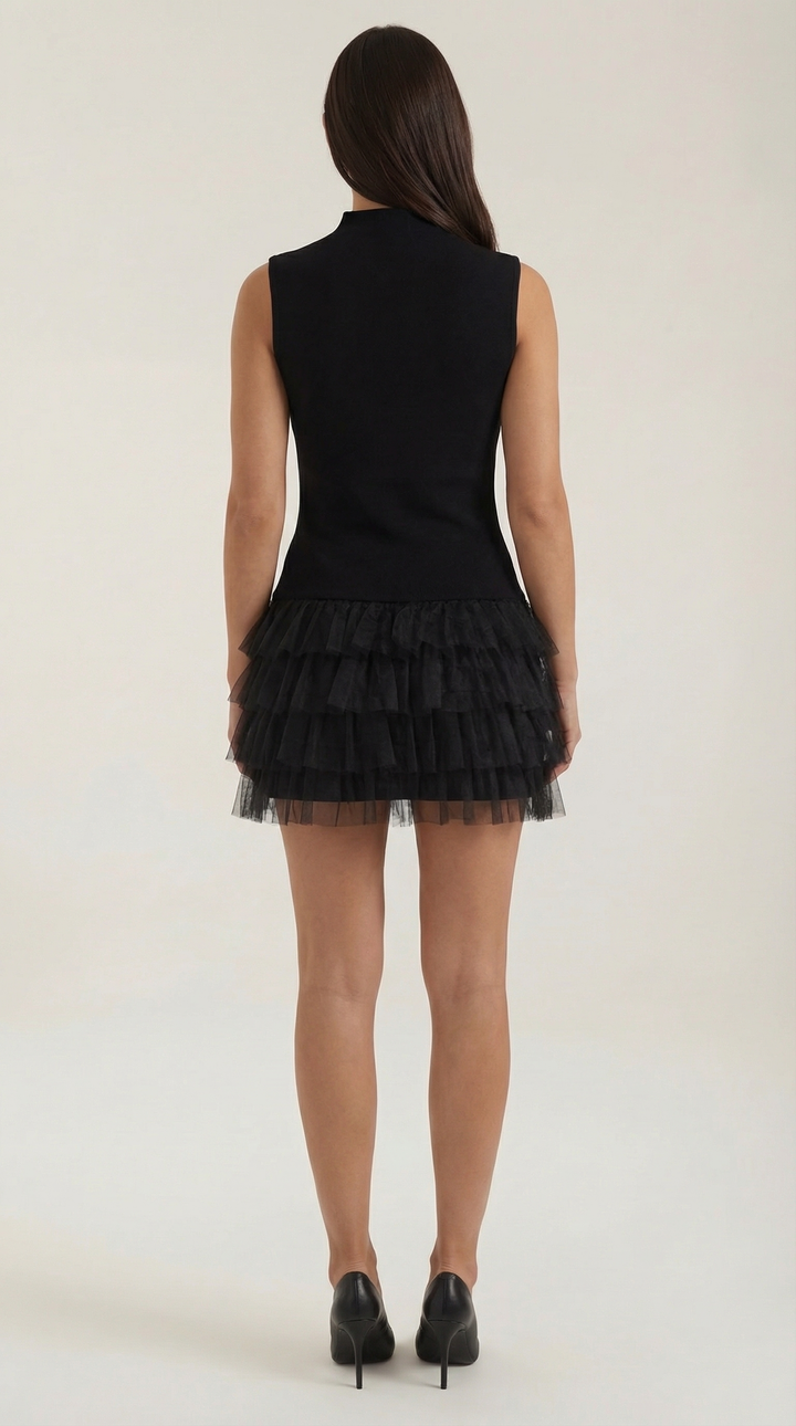 Nadia Mini High Neck Tulle Dress