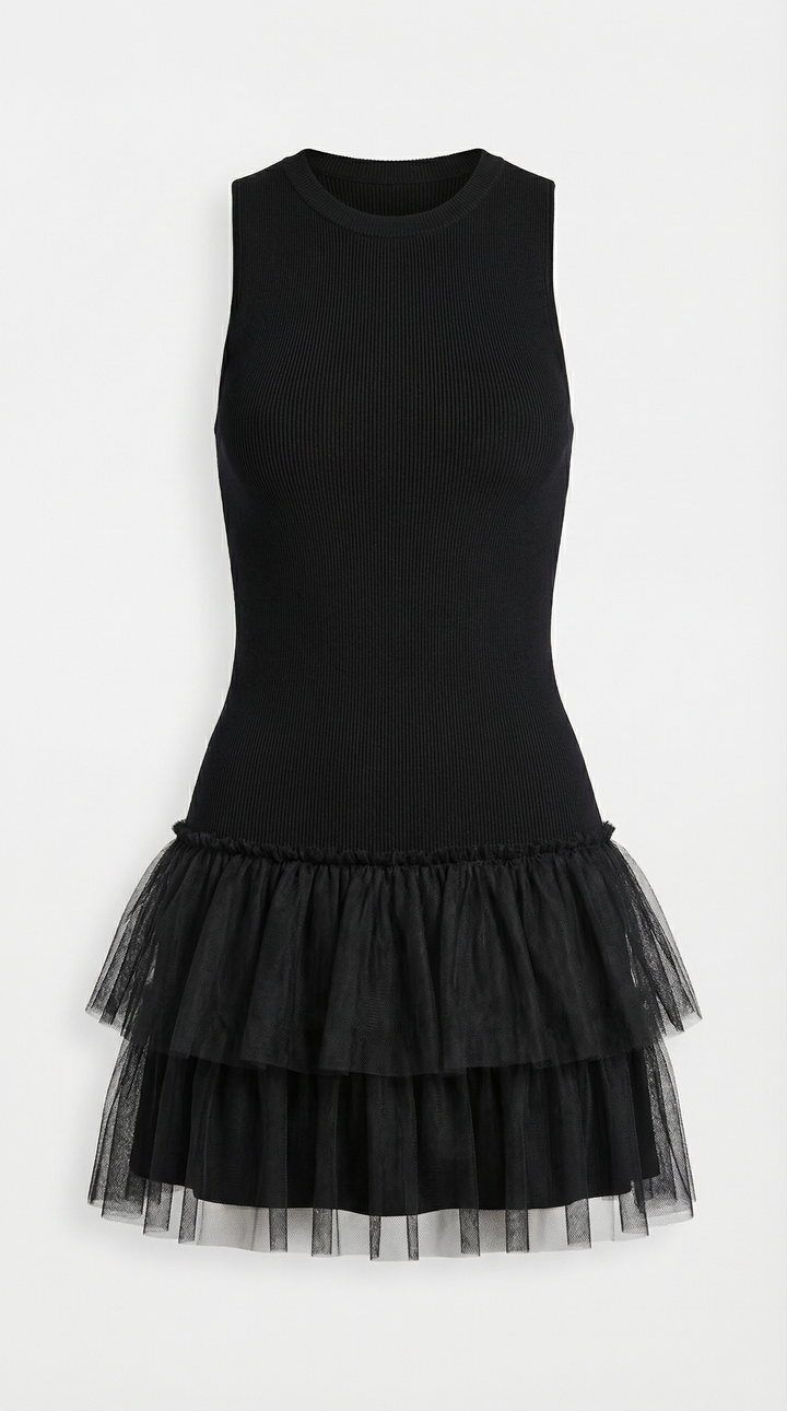 Nadia Mini High Neck Tulle Dress