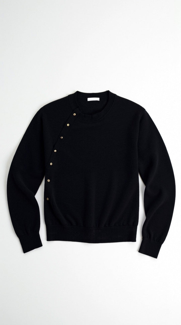 Norma Asymmetric Button Knit Top