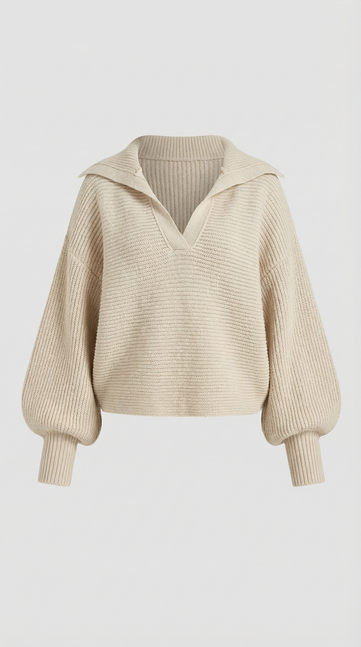 Pauline Collared Chunky Knit Sweater