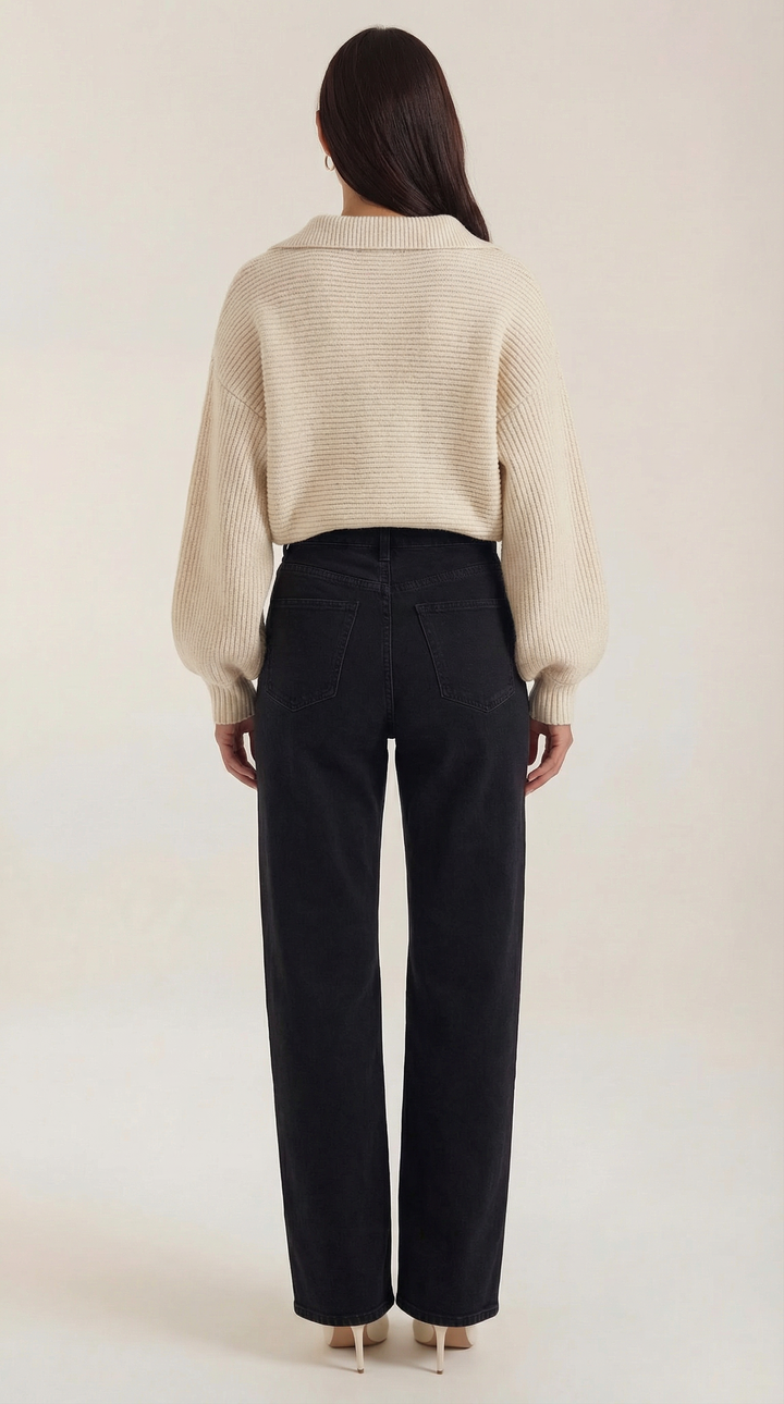 Pauline Collared Chunky Knit Sweater