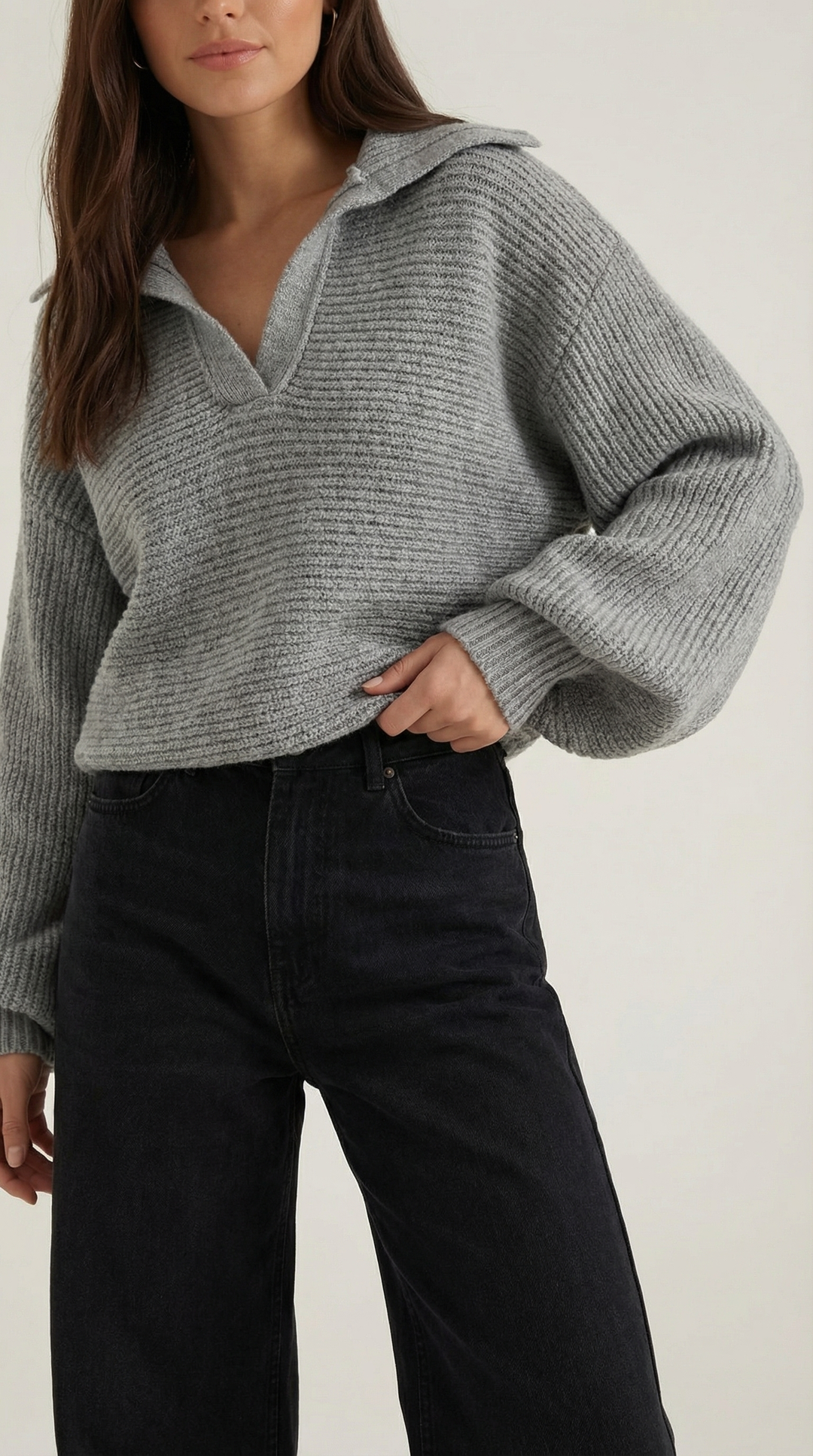 Pauline Collared Chunky Knit Sweater