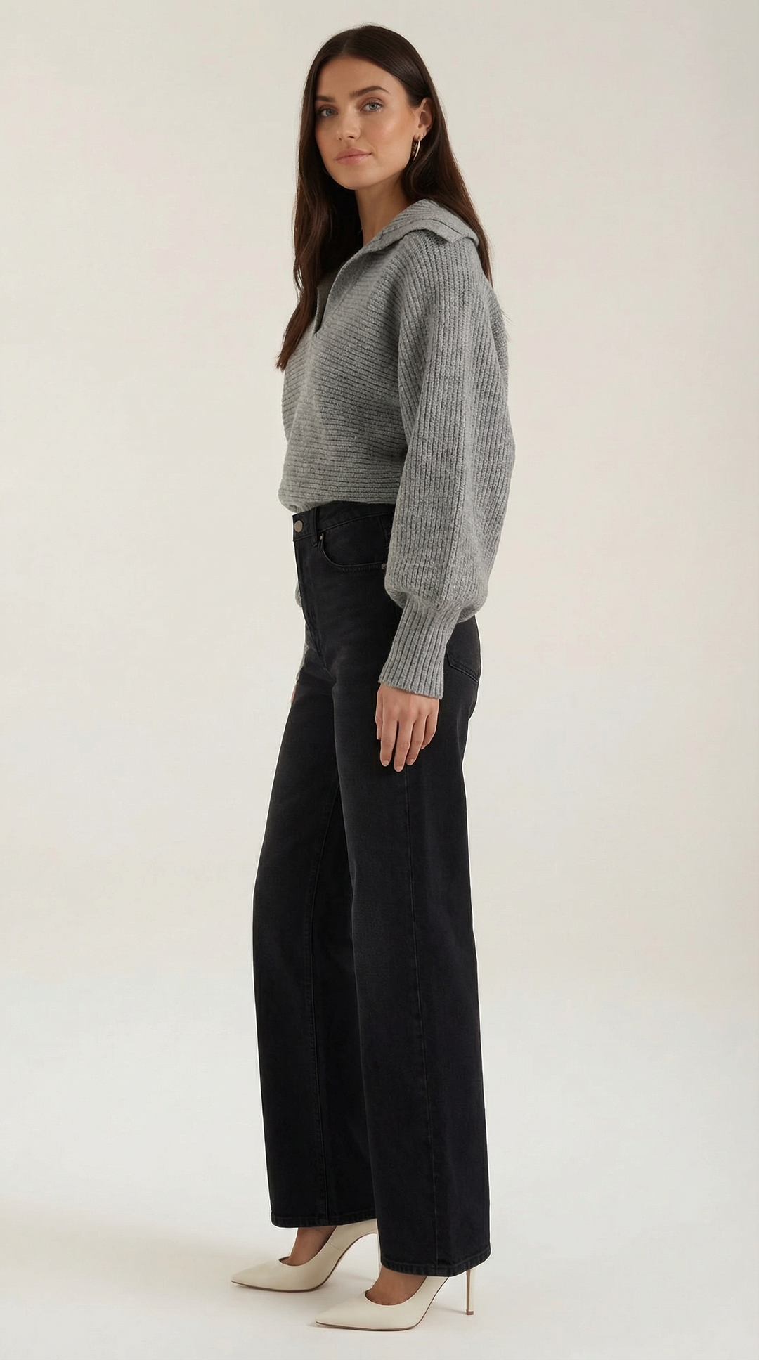 Pauline Collared Chunky Knit Sweater