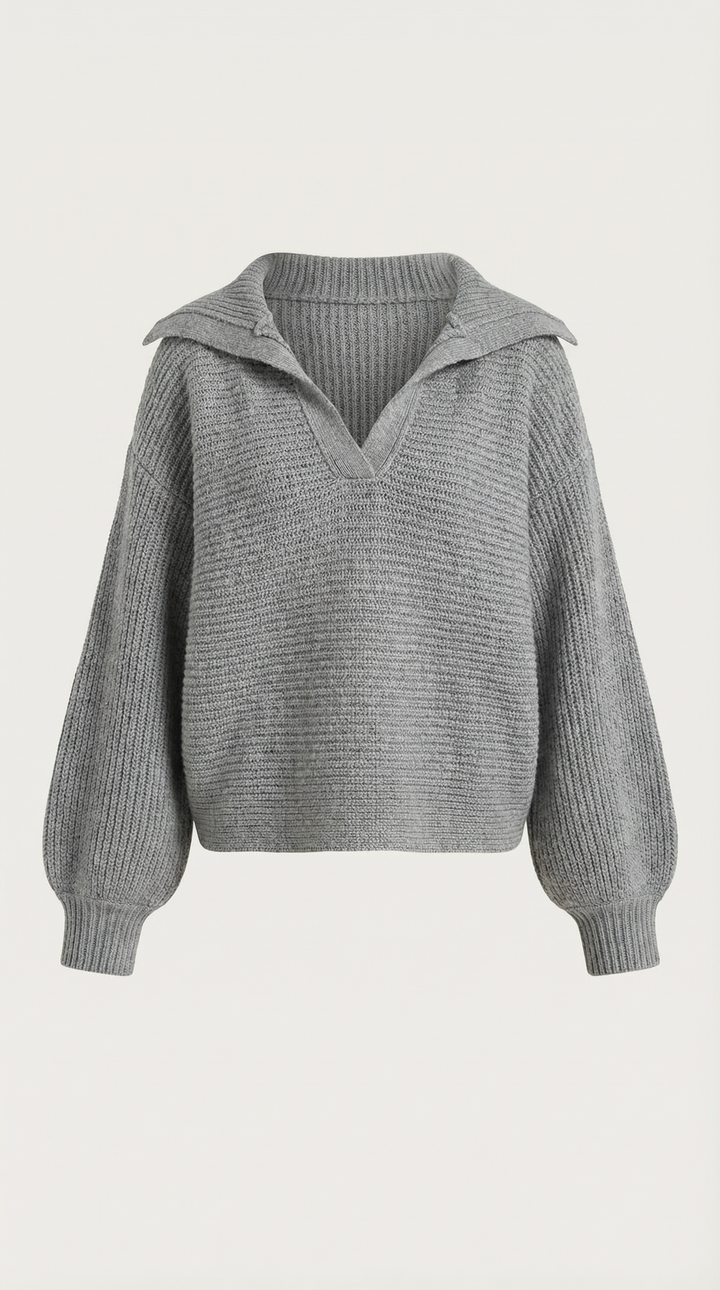 Pauline Collared Chunky Knit Sweater
