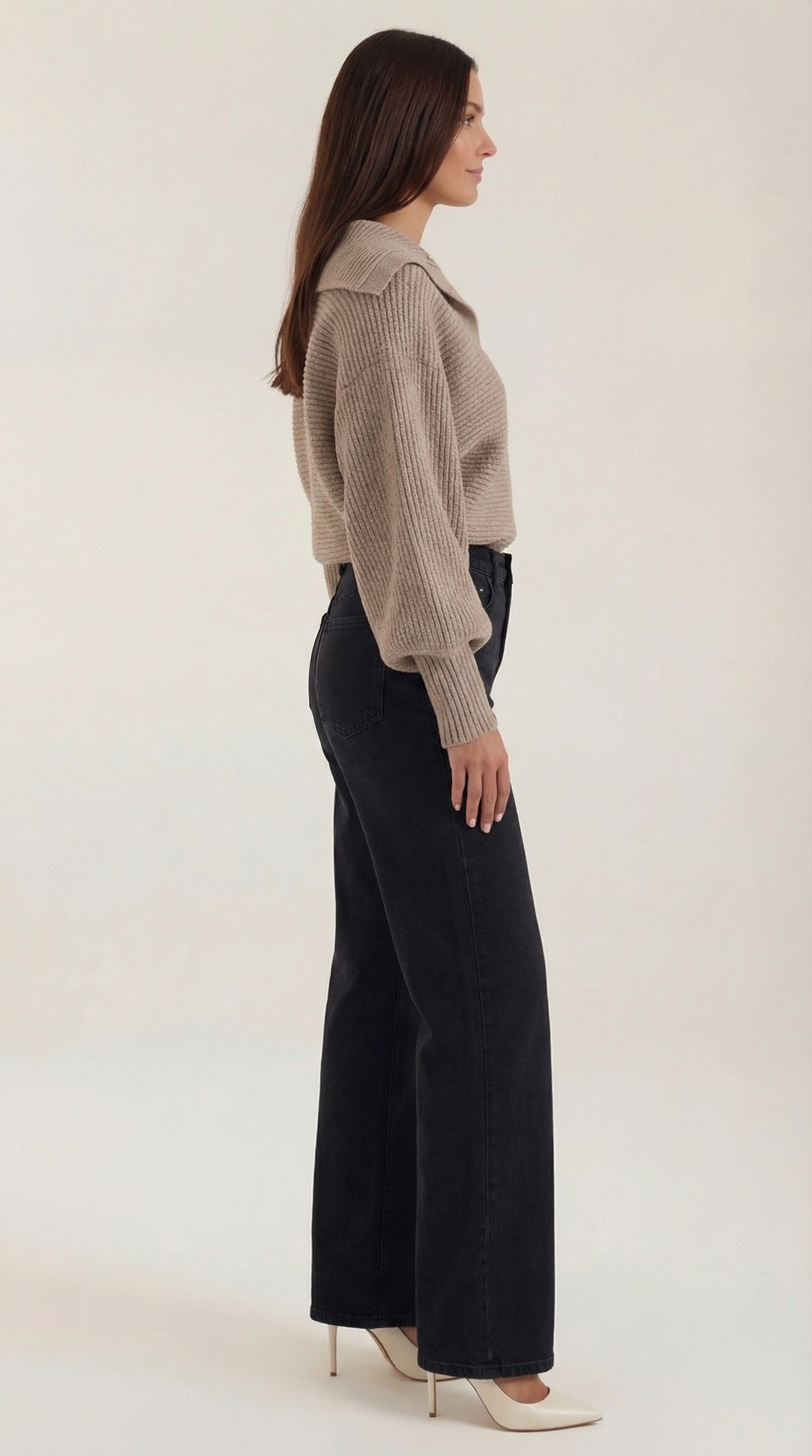 Pauline Collared Chunky Knit Sweater