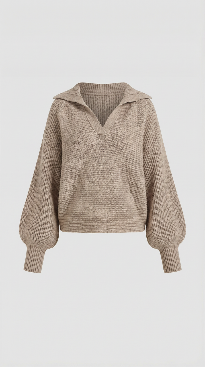 Pauline Collared Chunky Knit Sweater