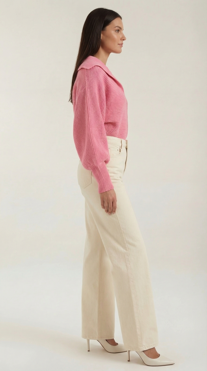 Pauline Collared Chunky Knit Sweater