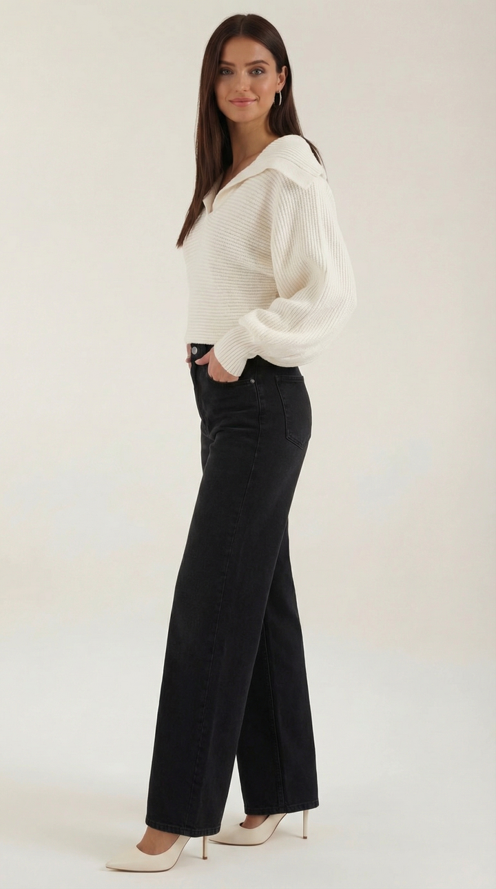 Pauline Collared Chunky Knit Sweater