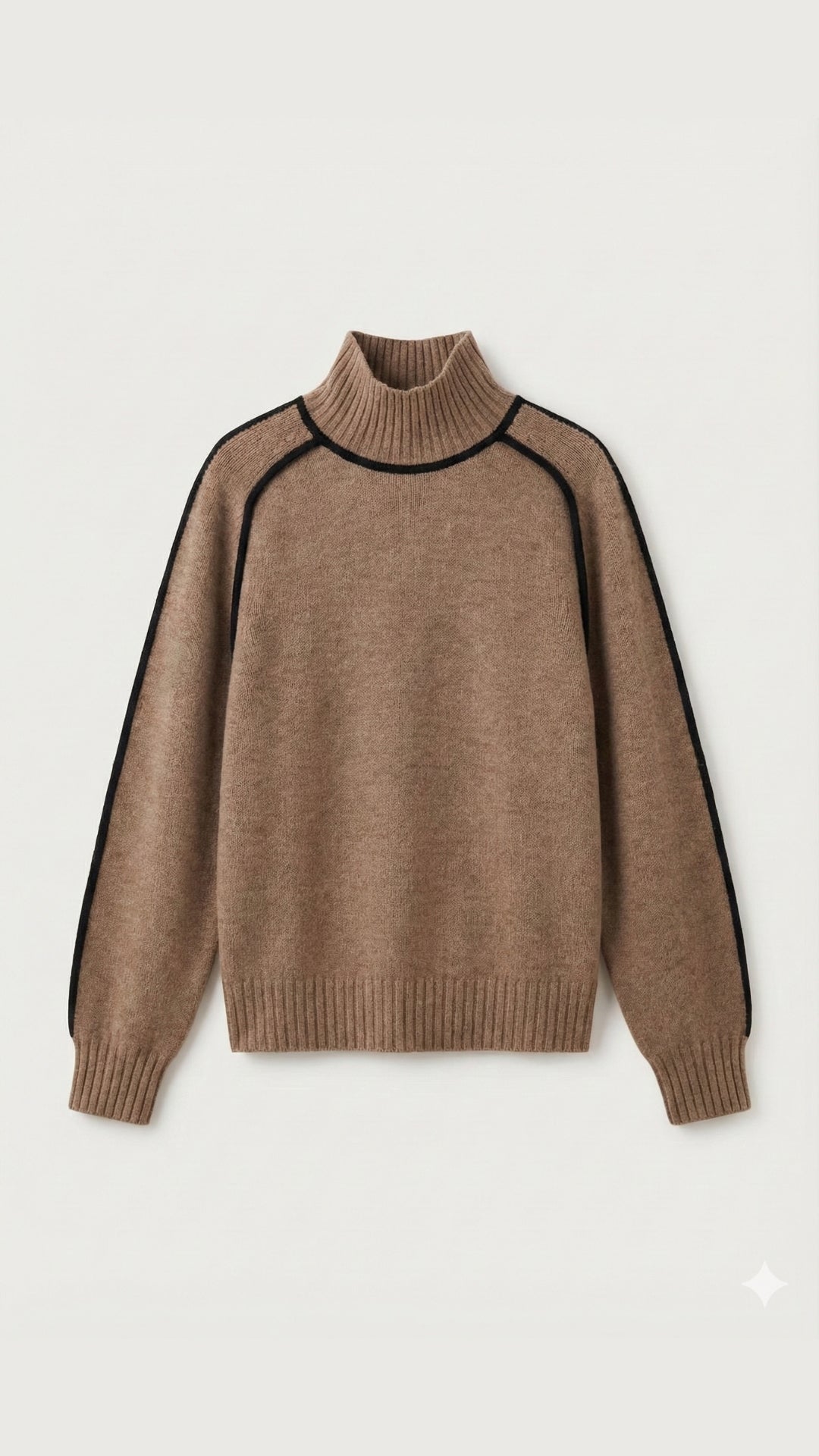 Rachel Contrast Piping High Neck Sweater