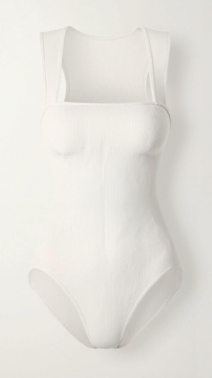 Ribbed Square Neck Bodysuit