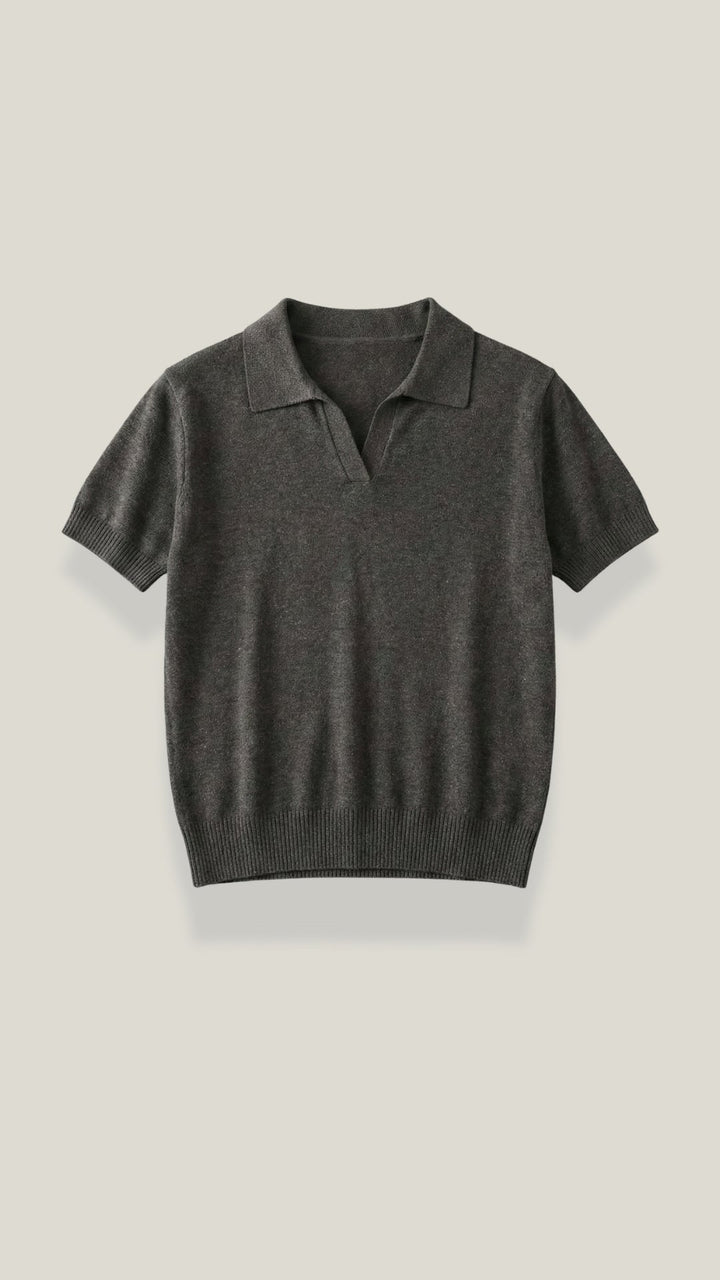 Rita Knitted Short-Sleeved Polo Top