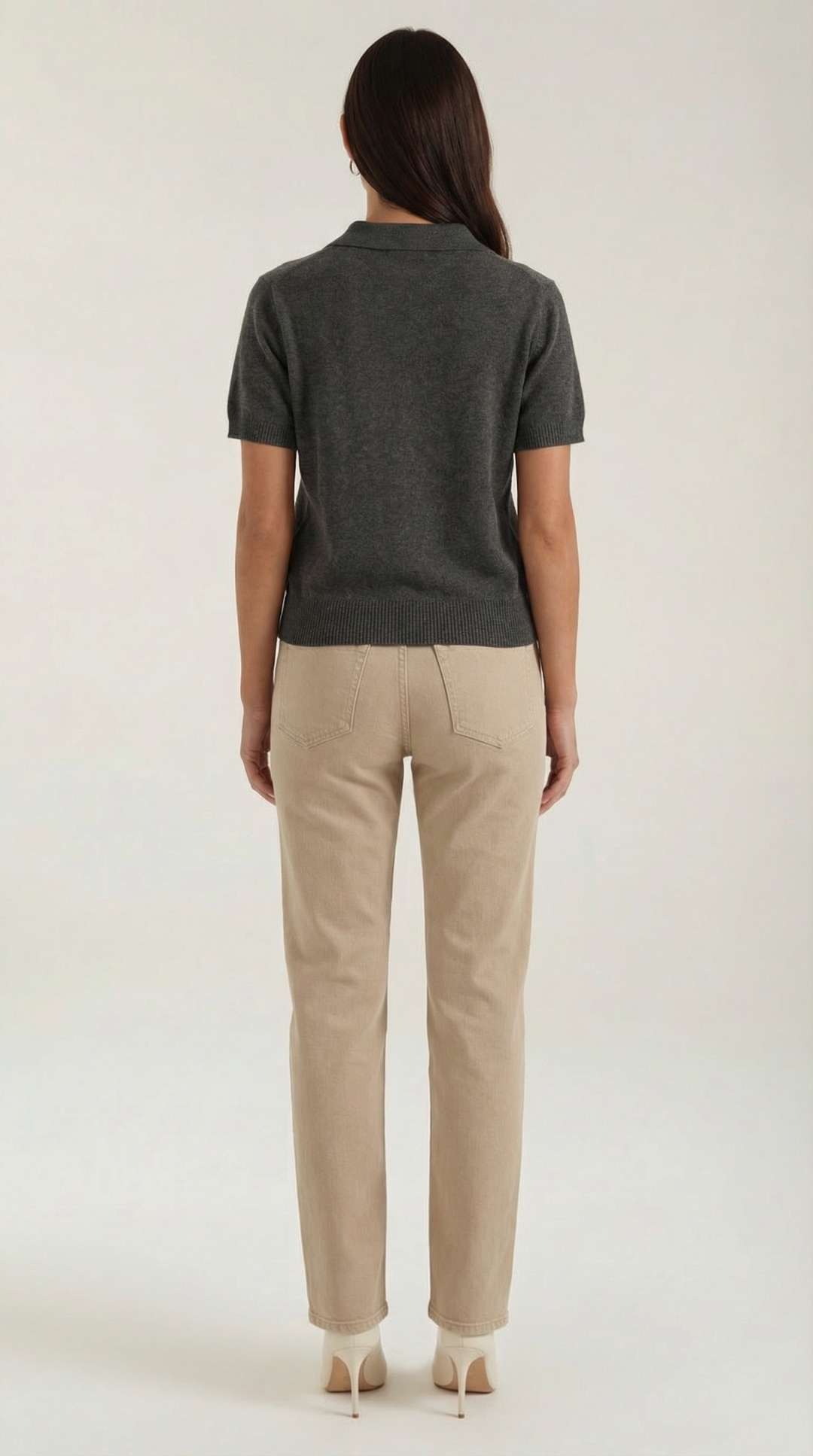 Rita Knitted Short-Sleeved Polo Top