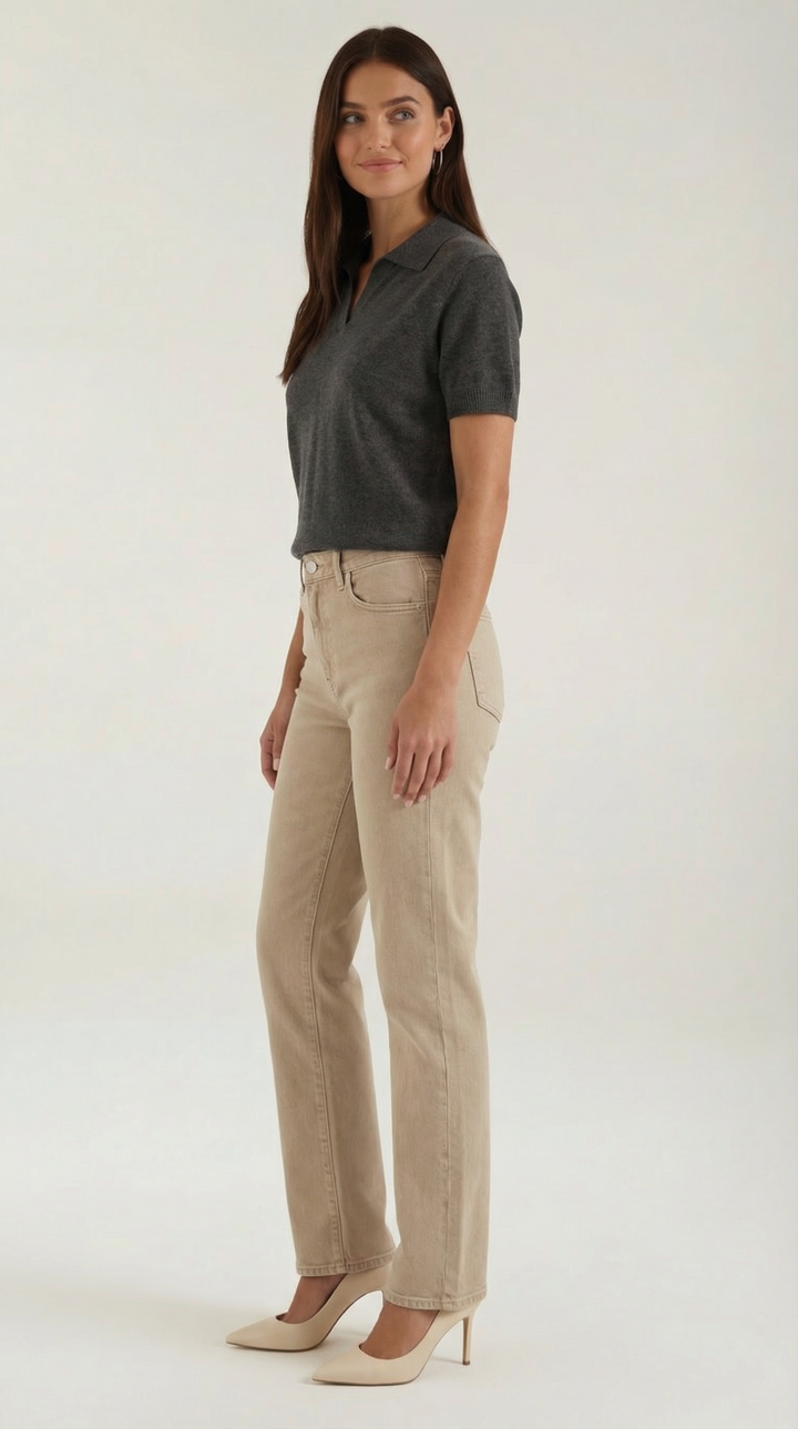 Rita Knitted Short-Sleeved Polo Top