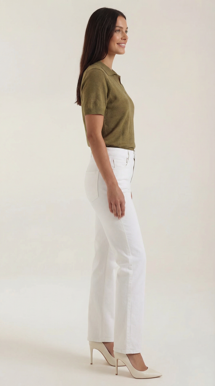 Rita Knitted Short-Sleeved Polo Top