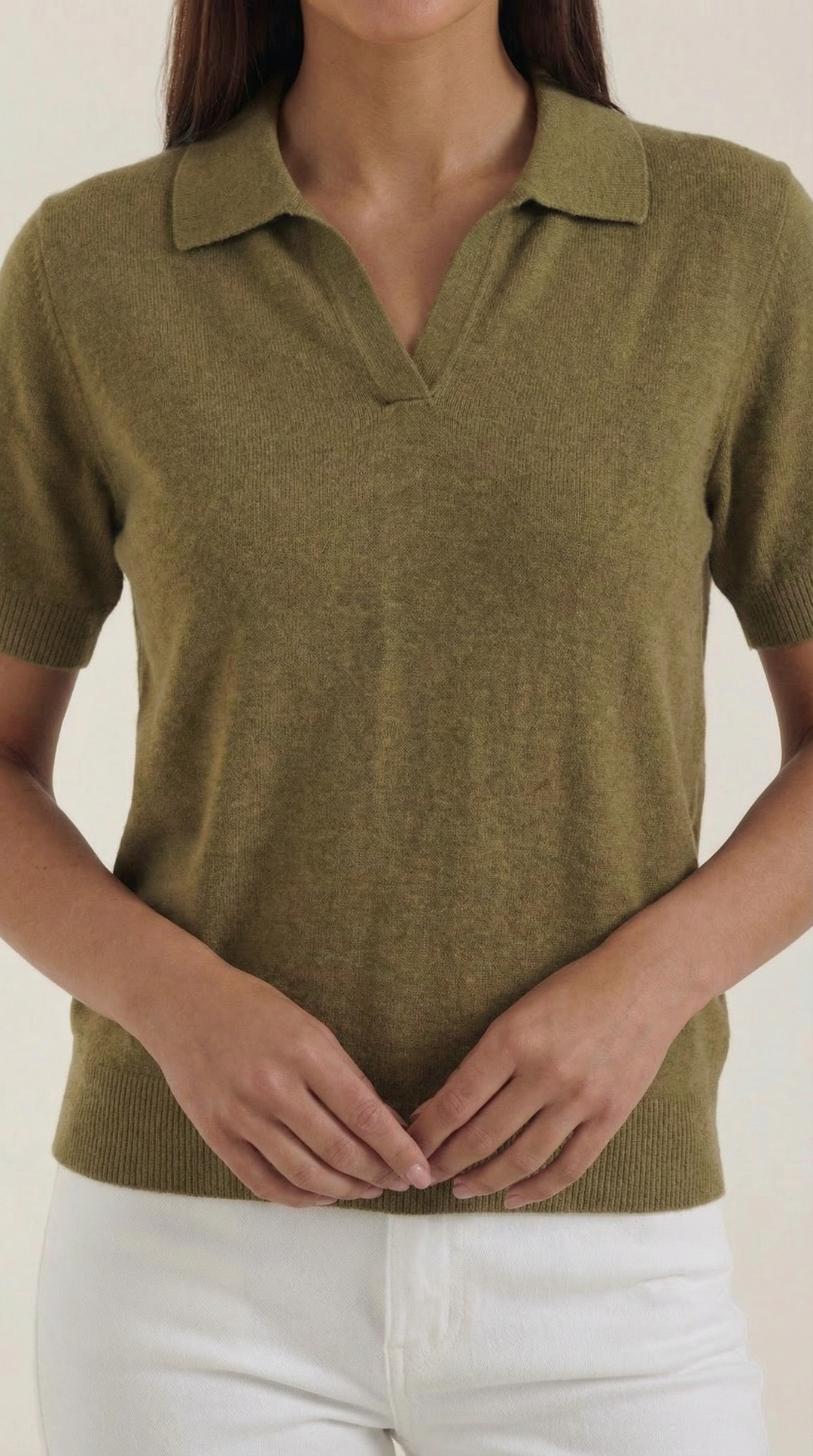 Rita Knitted Short-Sleeved Polo Top