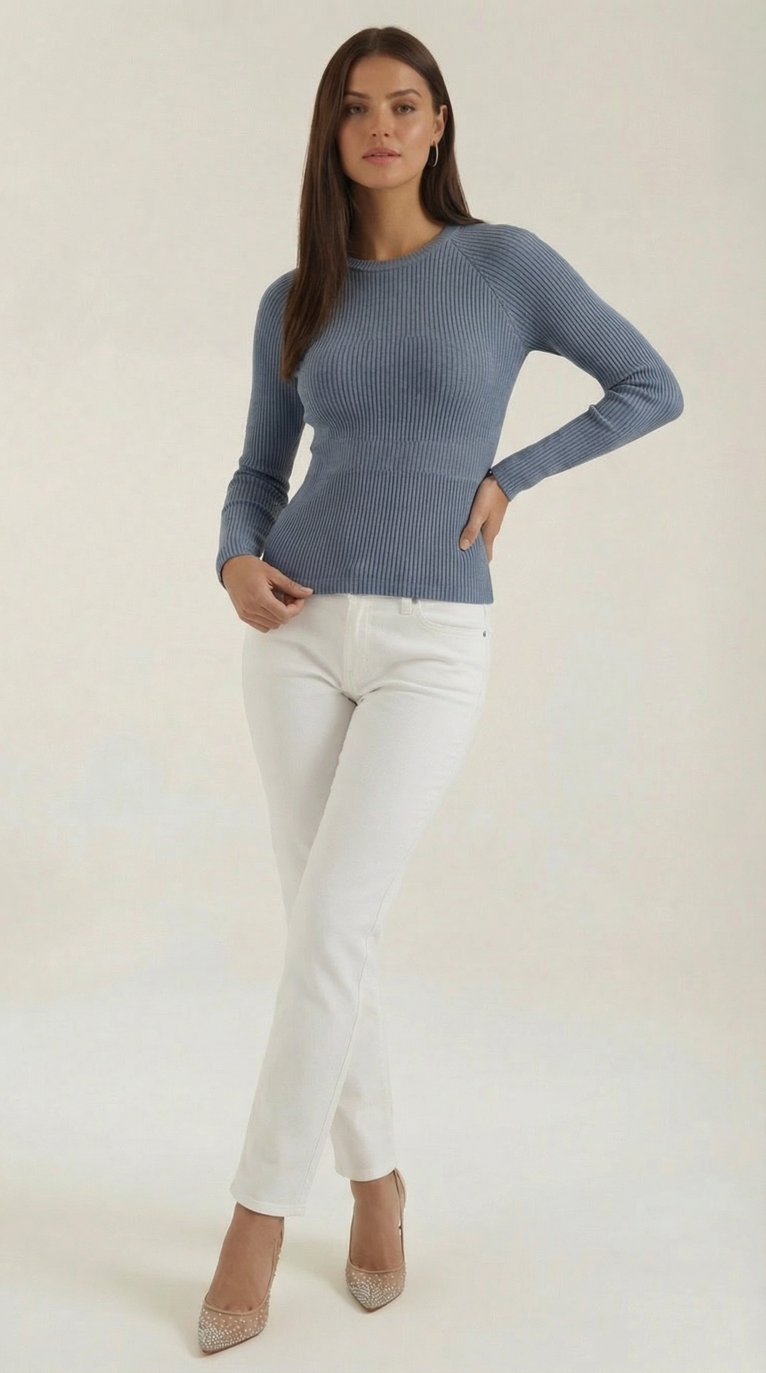 Samantha Ribbed Long-Sleeve Top