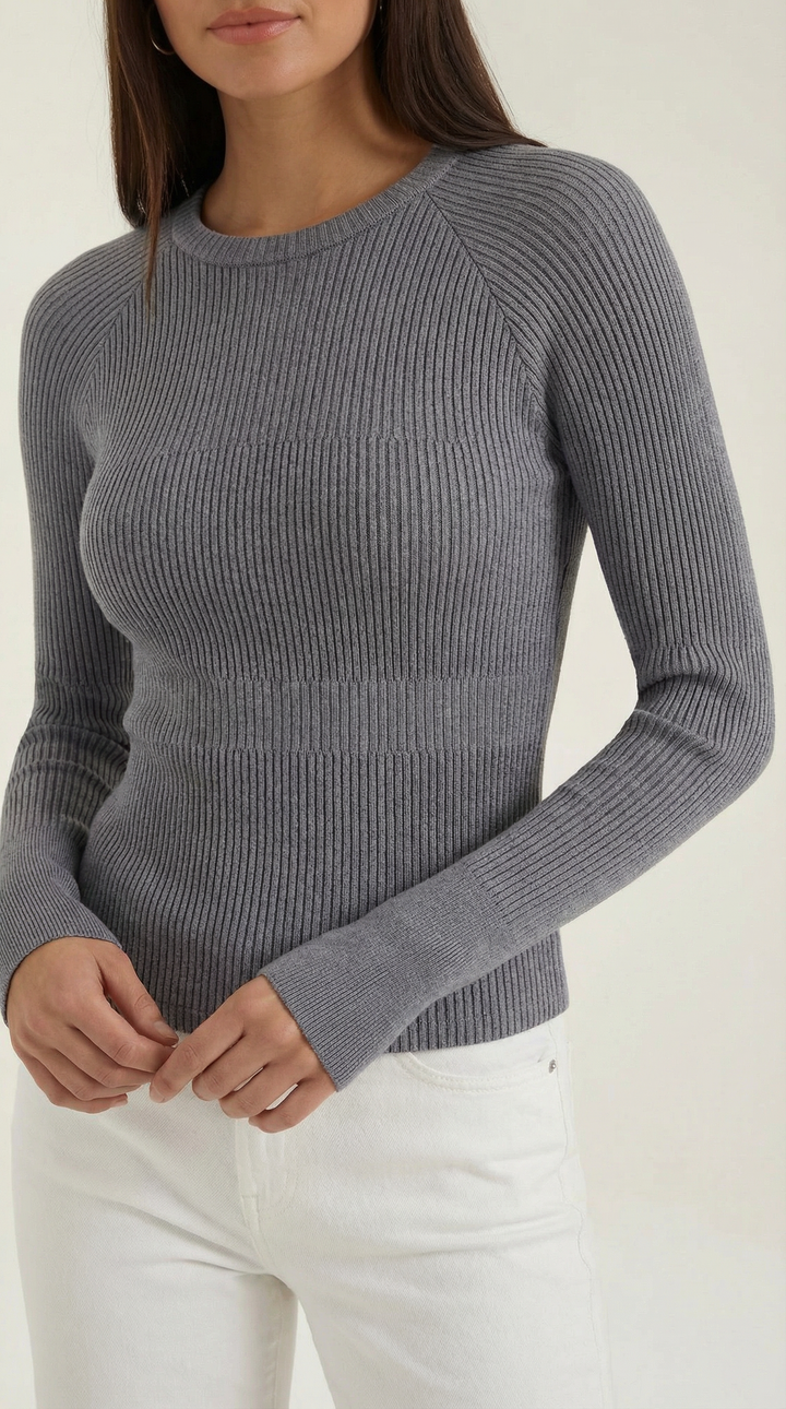 Samantha Ribbed Long-Sleeve Top
