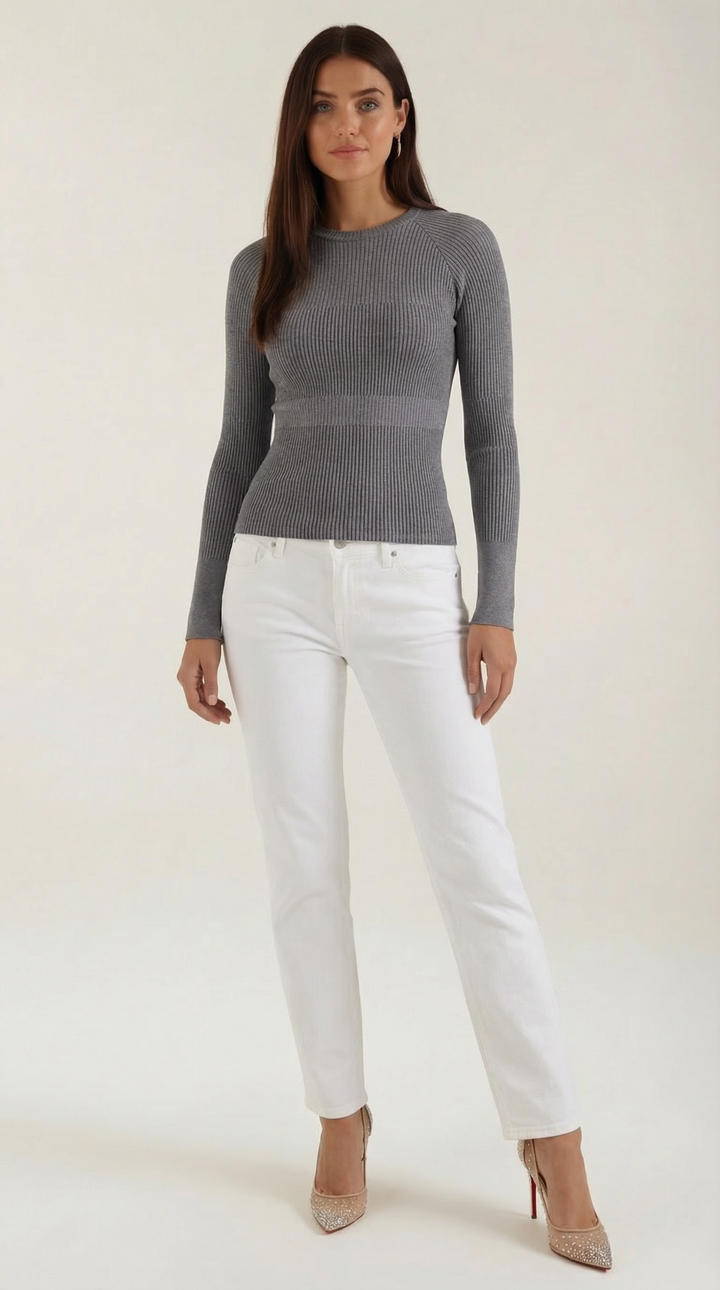Samantha Ribbed Long-Sleeve Top