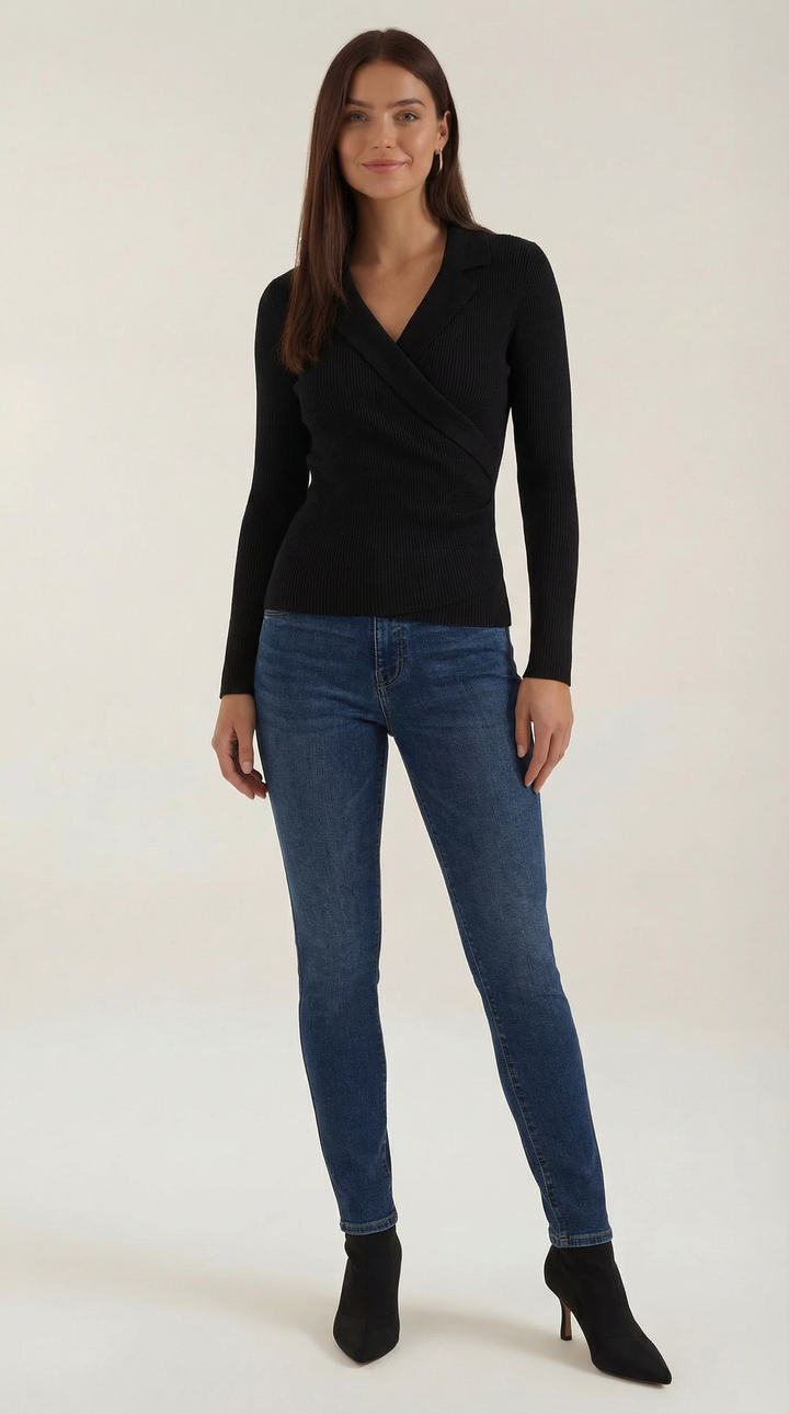 Sara Wrap Knit Sweater