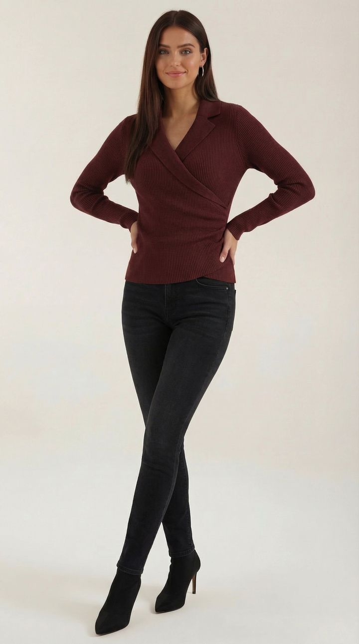 Sara Wrap Knit Sweater