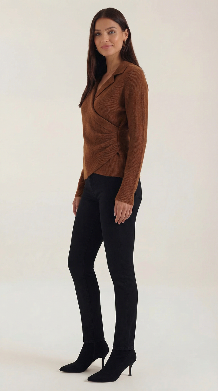Sara Wrap Knit Sweater